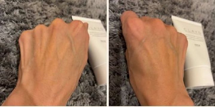 クレイドボディセラム使用前、使用後