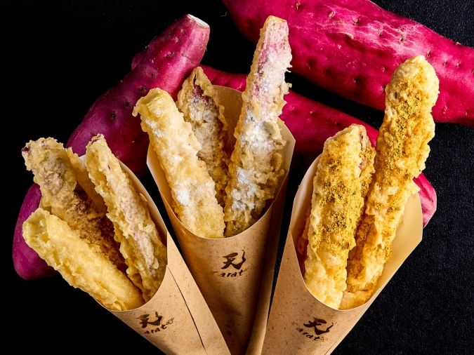 博多阪急 サツマイモフェスタ 「OSAKA天ぷら専門店 天carat」天ぷら職人が揚げる～ねっとり焼き芋天ぷら