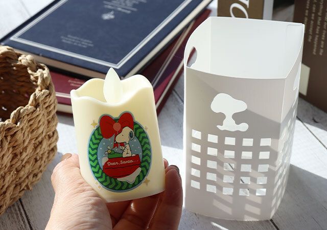 宝島社雑誌付録モノマスター2026年1月号のスヌーピーデザインのゆらゆらキャンドルライト2