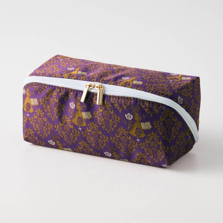 織り柄が美しいジャカード素材のがばっと開くポーチ ベル