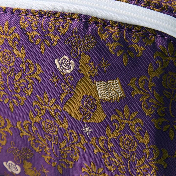 織り柄が美しいジャカード素材のがばっと開くポーチ ベル デザインアップ