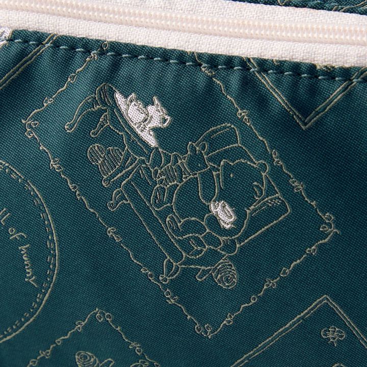 織り柄が美しいジャカード素材のがばっと開くポーチ クラシック・プー デザインアップ