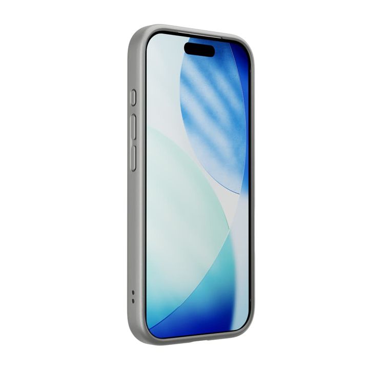 iPhone17 用 スタンド付きハイブリッドケース（MagSafe対応）グレー（正面）