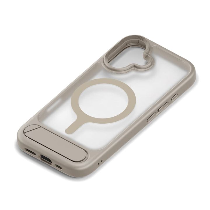 iPhone17 用 スタンド付きハイブリッドケース（MagSafe対応）ベージュ