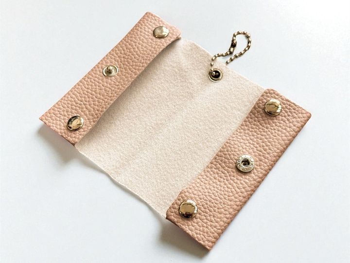 閉じたら中央をボタンで留められる