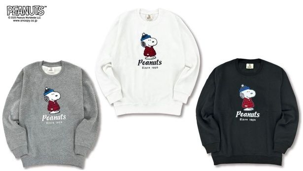 「裏起毛ダウンジャケット柄さがら刺繍トレーナー」(各3190円)