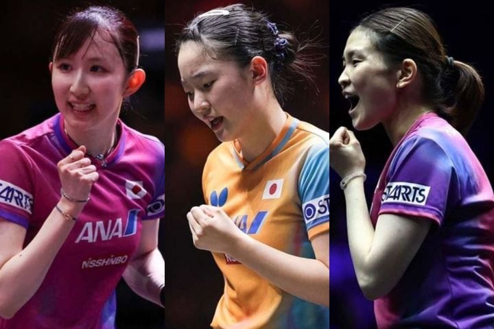 早田ひな、張本美和、橋本帆乃香（C）WTT