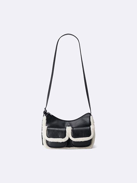 GU ダブルフラップポケットバッグ BLACK