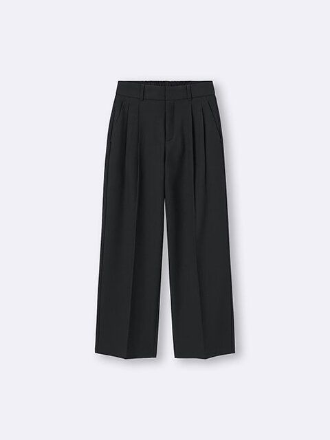 GU タックワイドパンツ BLACK