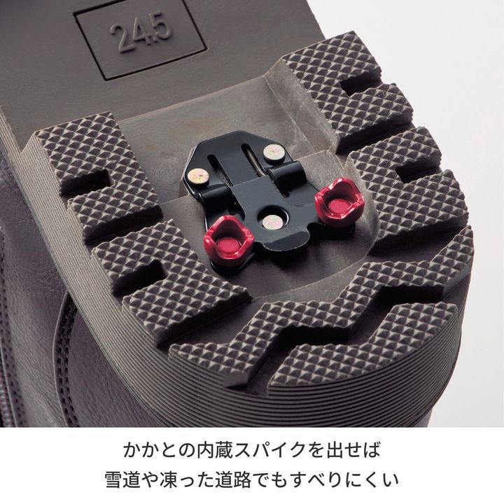 スパイク付きレースアップブーツ 内臓スパイク