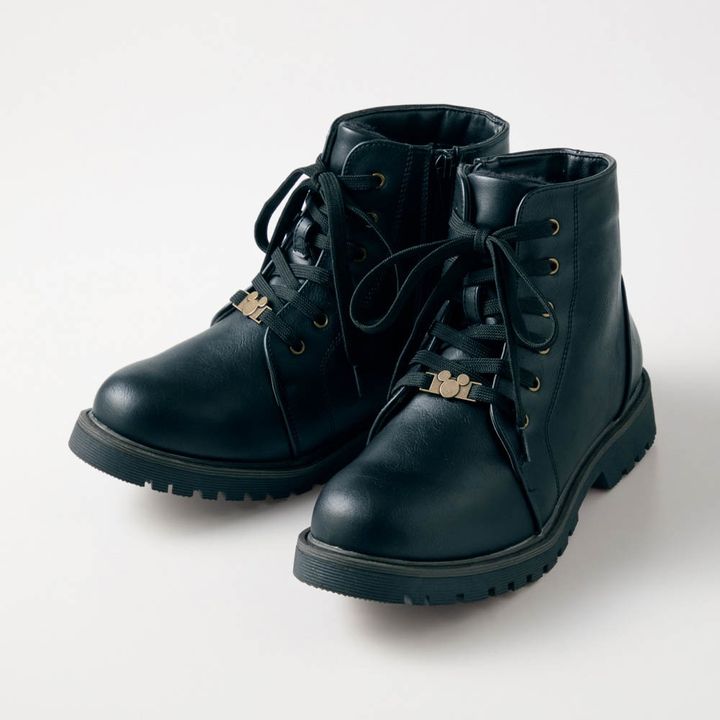 スパイク付きレースアップブーツ ブラック