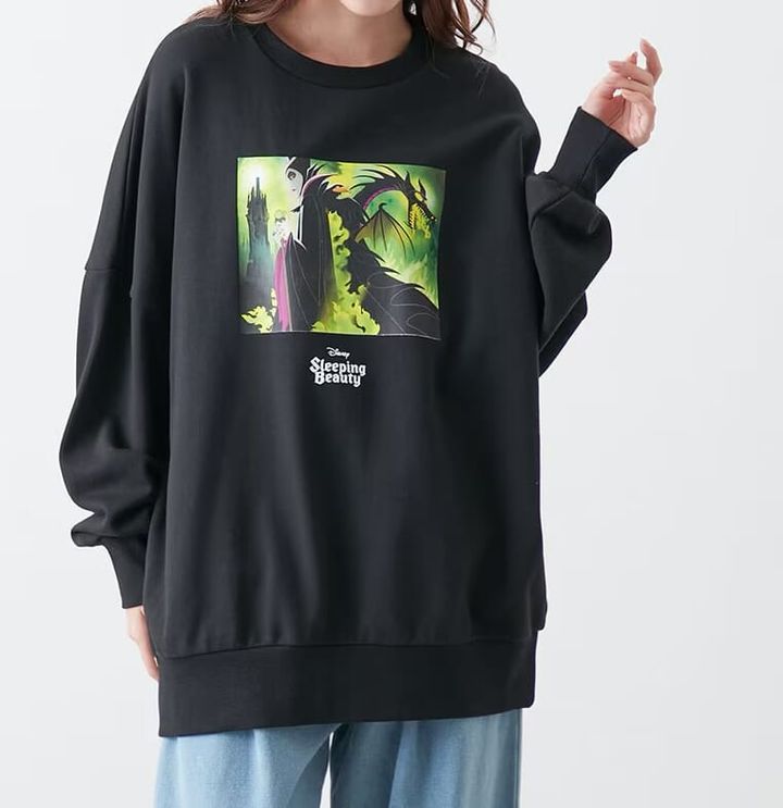 オーバーサイズ裏毛チュニック マレフィセント