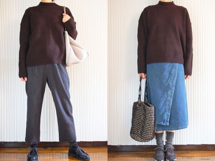 【ユニクロ】首元スッキリ、でもふんわり素材であたたかい♡40代必見の『極上ニット』がお値打ち価格に！