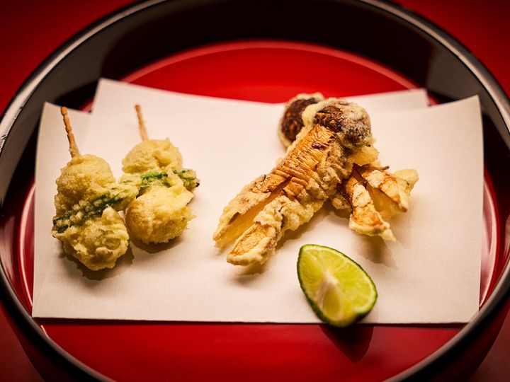 銀座『銀座 天一 本店』の「松茸」、「新銀杏」