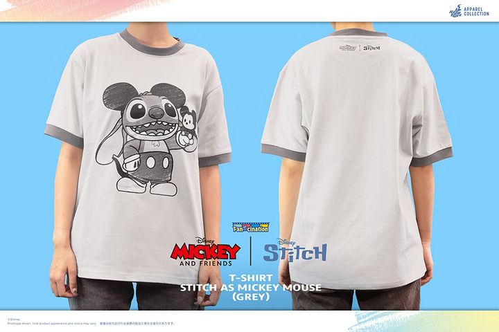 「スティッチ：ファンシネーション」 Tシャツ（グレー）