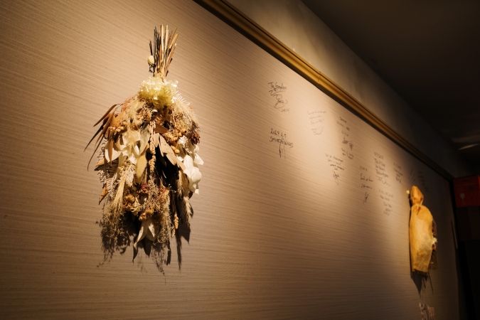 ワイン食堂Vin-Vie 店内装飾 ドライフラワー