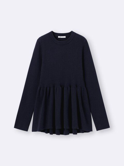 2025gu冬値下げペプラムニットプルオーバー