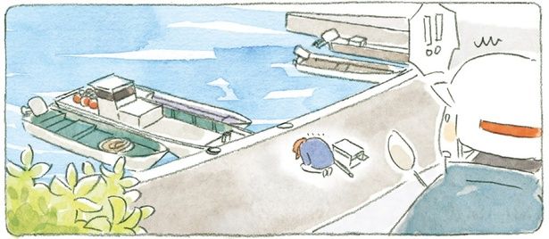 海沿いで倒れてるじいちゃん （C）ねこまき（ミューズワーク）／KADOKAWA