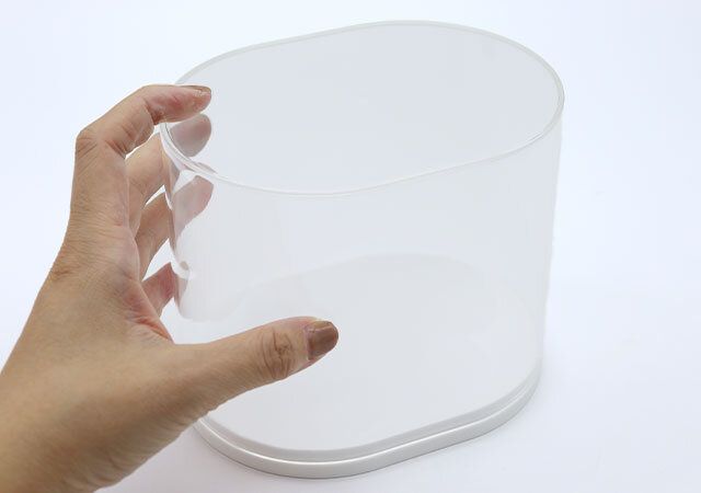 ダイソーの円柱型ディスプレイボックス（A）のビジュアル