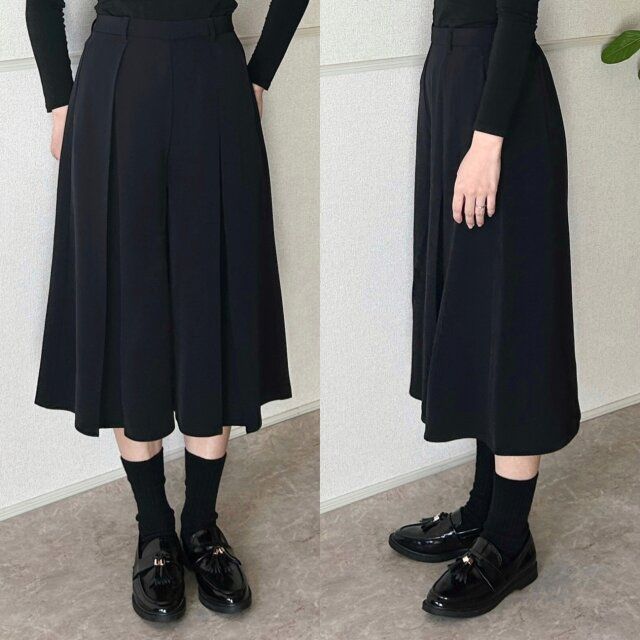 GUドレープキュロッツの丈感