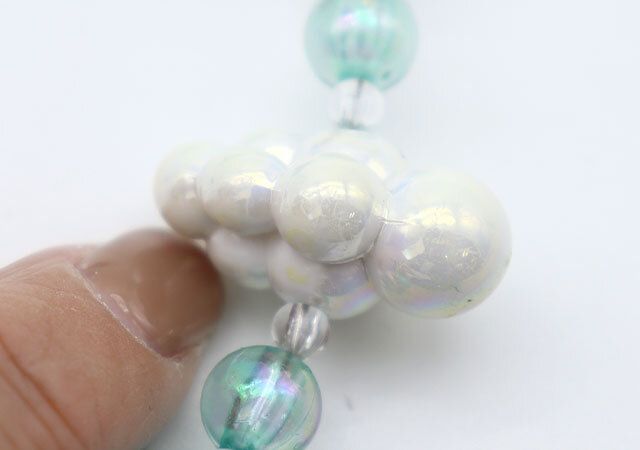 ビーズキーホルダー（ケアベア、B） 雲型ビーズ