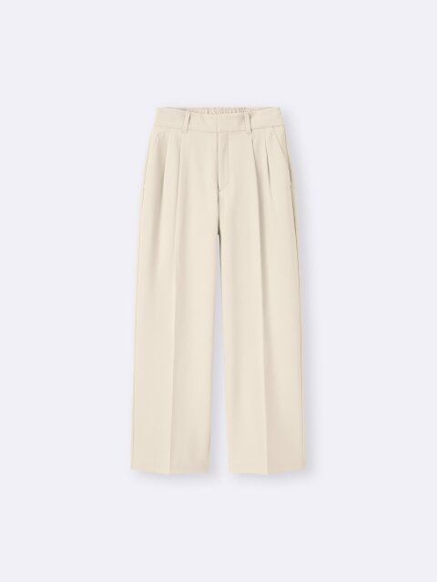 2025gu冬女性おすすめタックワイドパンツ