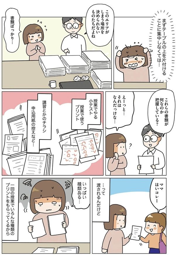 まずテーブルの上を片付けることに集中しなくては... （C）くぼこまき／オーバーラップ