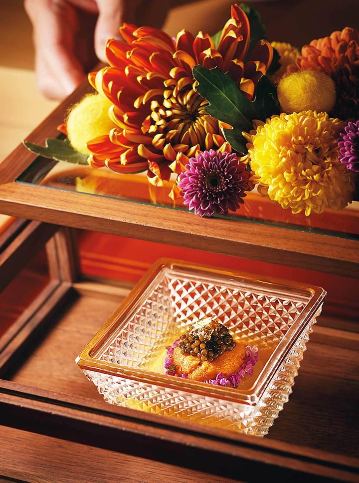 銀座一丁目『銀座 きた川』の「キャビアとうにの逸品」