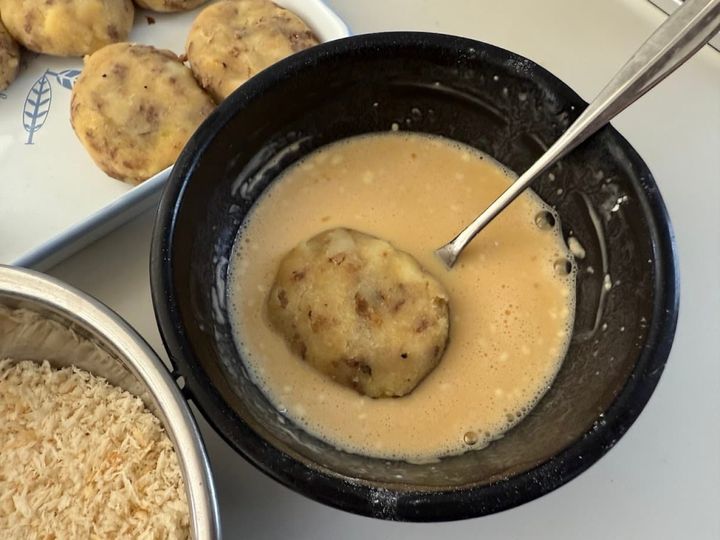 フォークでバッター液はつける