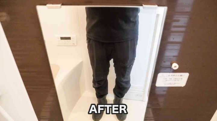 お風呂の鏡を歯磨き粉で磨いてみる