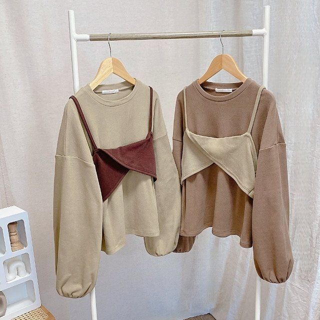 しまむらakane起毛プルオーバー＋ビスチェ