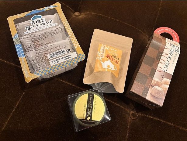 京都府産100％の「そのまんま黒豆茶」や「天橋立塩バターサンド」など気になる商品をお土産にGET！