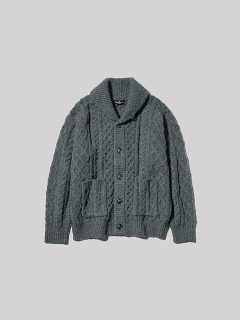 GUのケーブルショールカラーカーディガン ENGINEERED GARMENTS