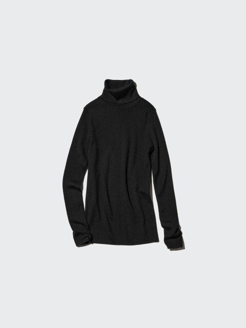 メリノリブタートルネックセーター