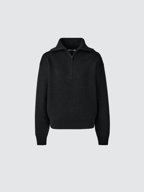 ダブルフェイスハーフジップセーター