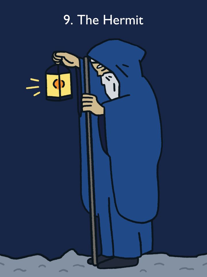 【今月のカード：隠者（The Hermit）／正位置】