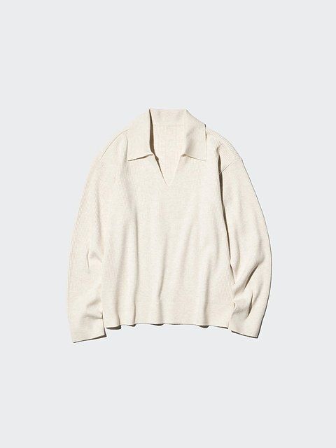 ユニクロのウォッシャブルニットリブポロセーター