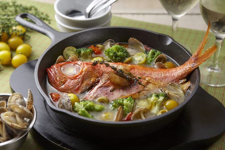 三浦半島“釣りキンメ”のまるごとアクアパッツァ