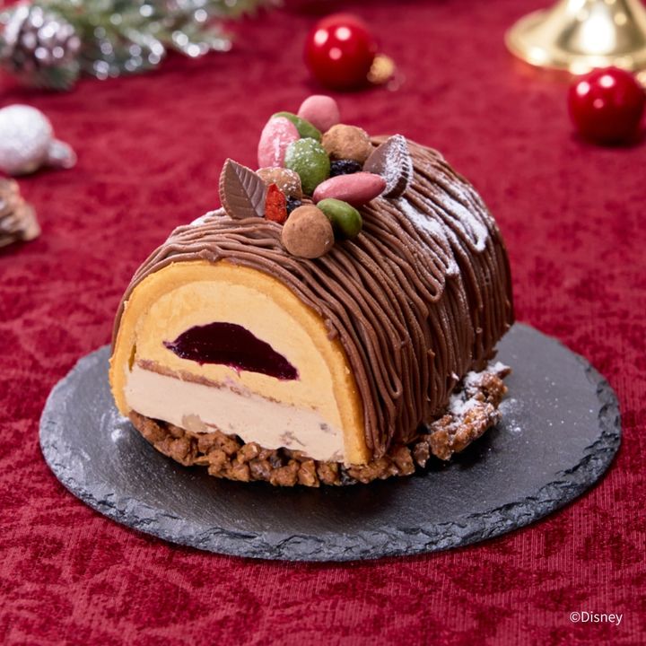 大丸東京店 ディズニー「PATISSERIE ANNIVEL(パティスリー アニヴェル)」Noël de Forêt（ノエル・ドゥ・フォレ）ショコラ＆ナッツとカシスモカのキャラメルブッシュ・ド・ノエル