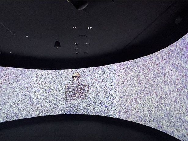 展示の中心にはブラックボックスが位置する。ここではデップの絵画が映像化され、13分のループで大型スクリーンに流れる