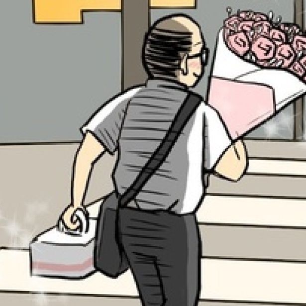 愛妻家なハゲ課長の姿を目にしたら、憎めなくなってきた 画像提供：津夏なつな(@tunatu727)