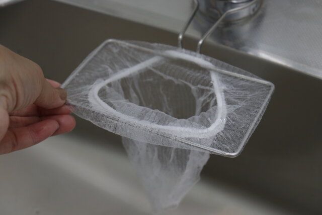 蛇口につけるステンレス水切りネットホルダー ネット装着