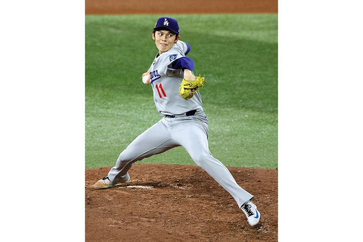 ドジャースの佐々木朗希選手（撮影：2025年10月31日、時事）