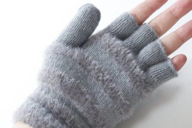 ダイソー カバー付手袋（ボーダー）