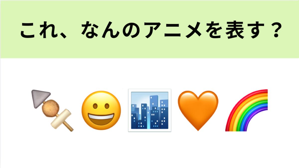 この絵文字が表すアニメは？1番左の絵文字ですぐにわかってしまうかも