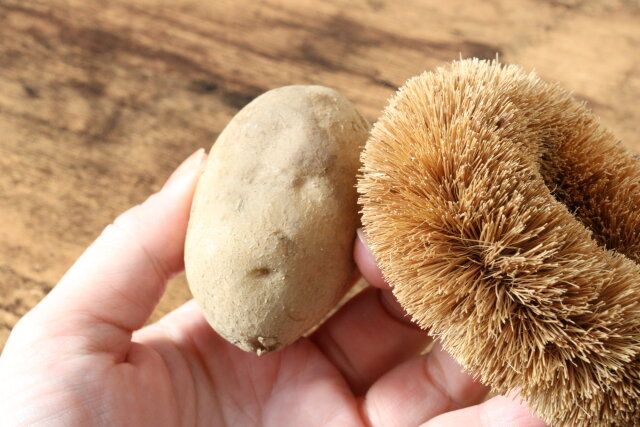 木柄たわし 野菜洗い