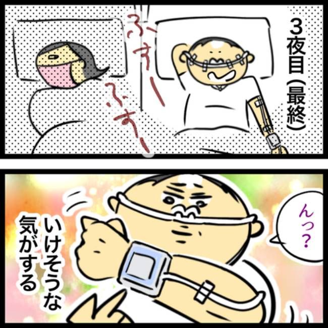 睡眠時無呼吸症候群の夫／へそ