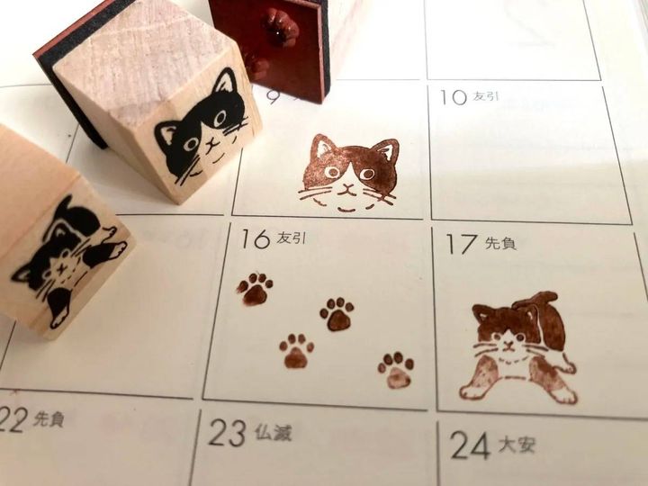 Seria(セリア)：LJP ラバースタンプ 3P ネコ