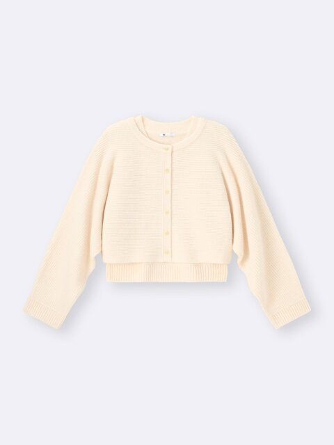 2025gu冬値下げ女性パフニット2ピースカーディガン