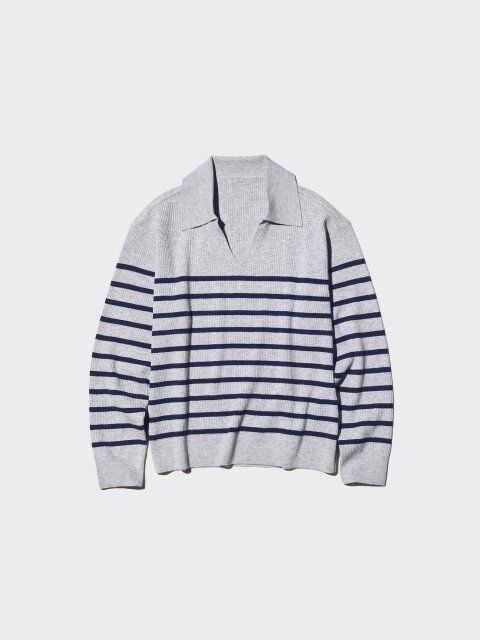 2025冬ユニクロ女性おすすめ新作ウォッシャブルニットリブポロセーター